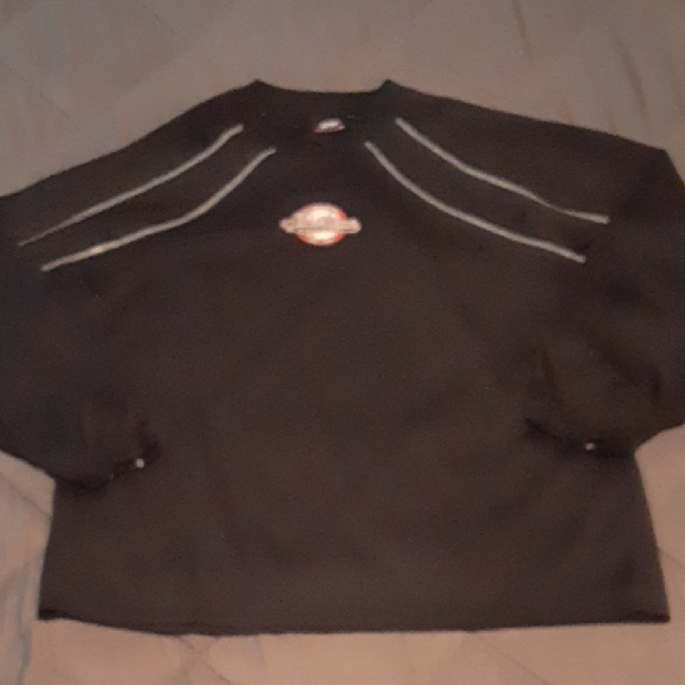 Men's Long Sleeve Black Windbreaker Shirt - Picture 10 of 10